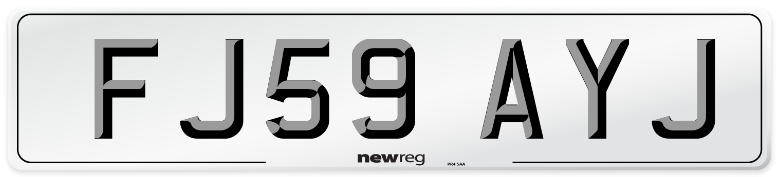 FJ59 AYJ Number Plate from New Reg